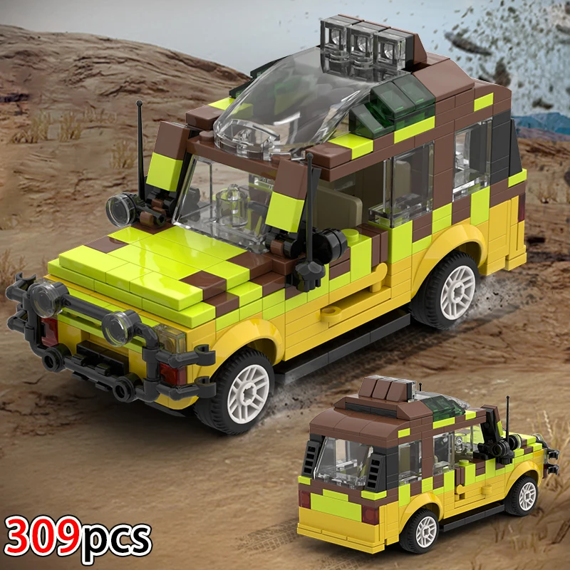 MOC Car Jurassic public park Explorer Soldier Building Blocks SUV off-road vehicle Brick Jeepped Bricks Model For Children Gift