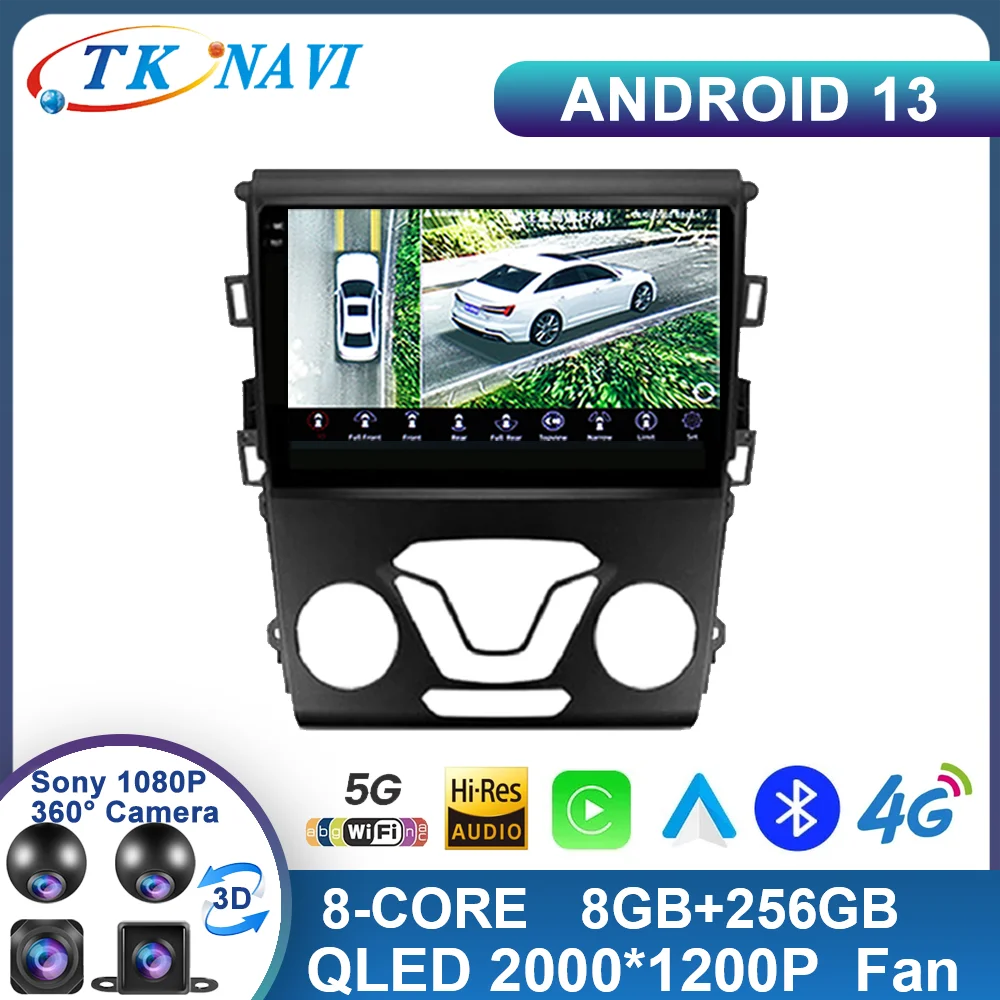 

Android 13 For Ford Mondeo 5 2014 - 2019 Car Radio Carplay Multimedia DSP Player Video AHD Stereo RDS SWC BT No 2din 4G WIFI GPS