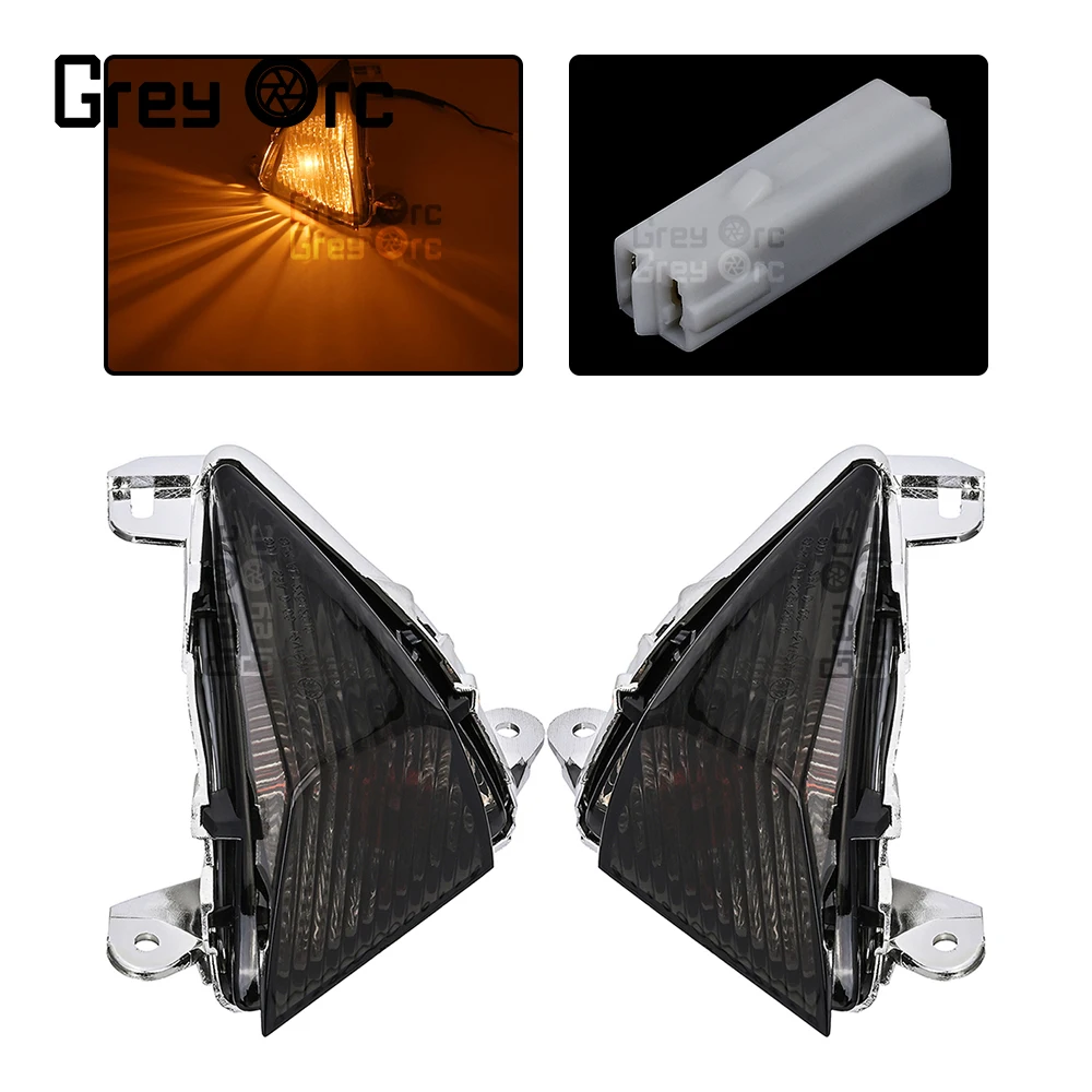 2Pcs Lens Turn Signal Lamp Indicator Lights Blinkers For Kawasaki Ninja ZX10R 2006-2007 ZX14R 2006-2019 Smoke/Clear