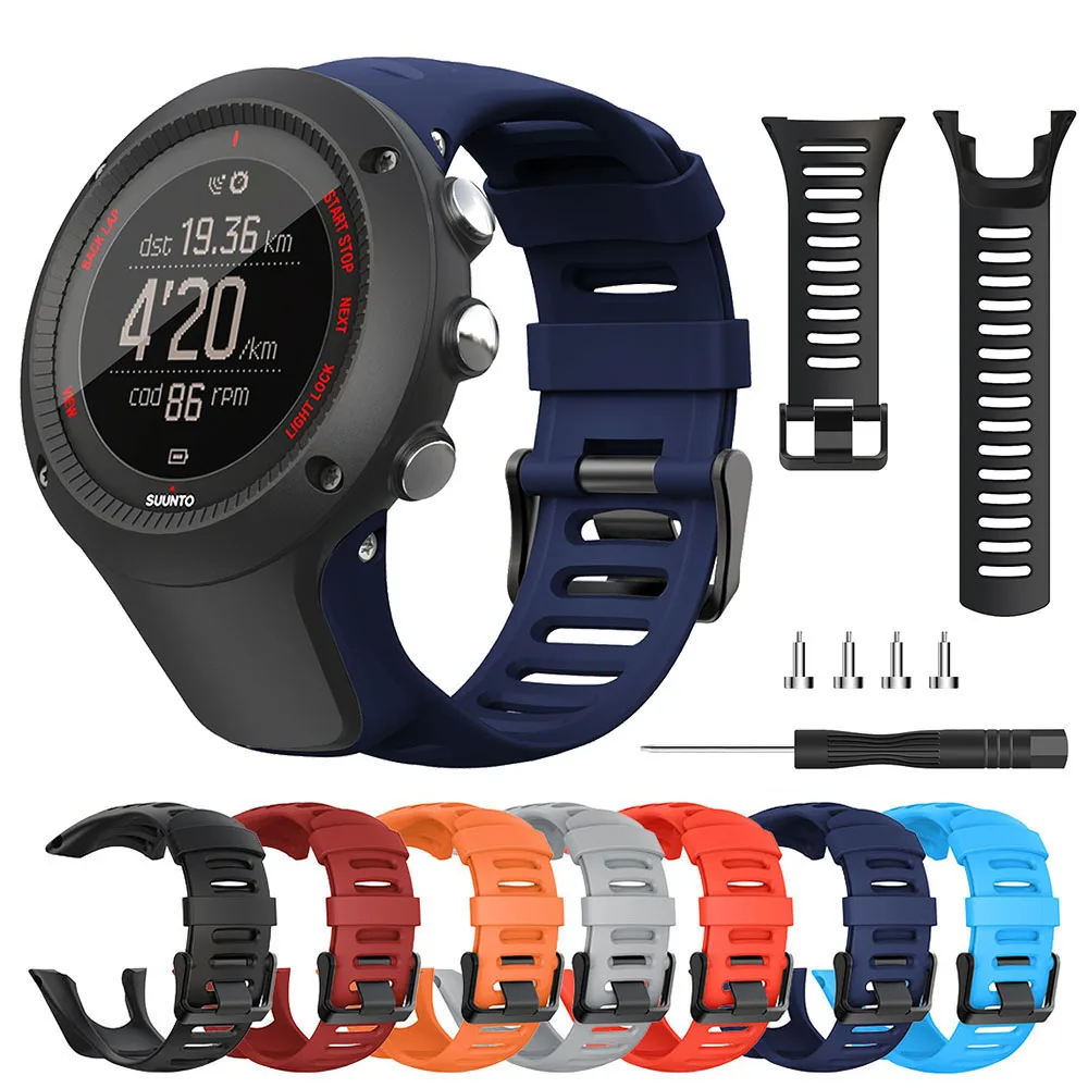 24mm Silicone Strap For SUUNTO Ambit 1 2 3 Replacement Watchband For Suunto AMBIT 1/2/2S/2R/3P/3S/3R Smart Watch Band