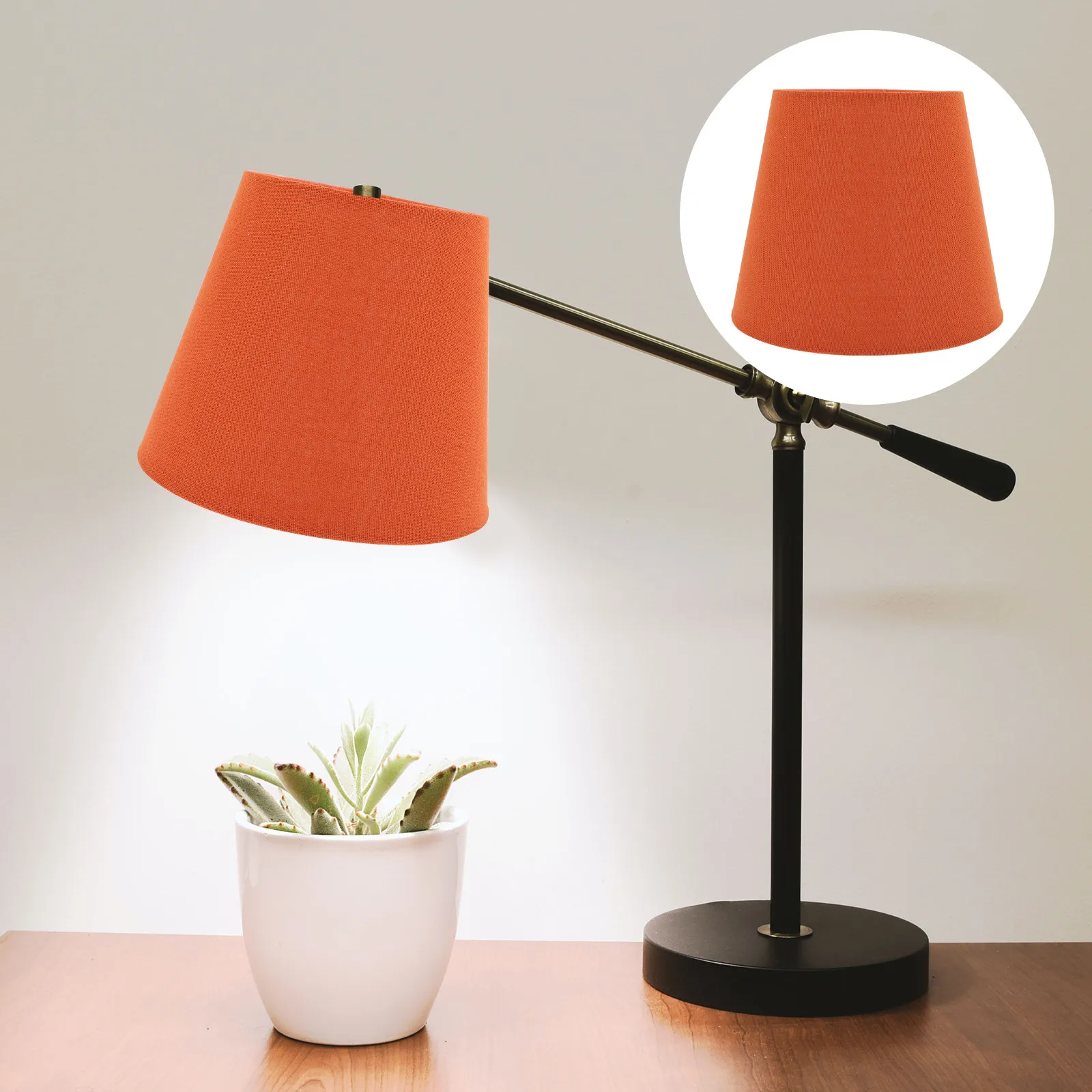 

Small Lamp Shade E14 Base Vintage Barrel Lampshade Indoor Tabletop Lamp Cover Modern Cloth Lampshade for Desk Bedside Use