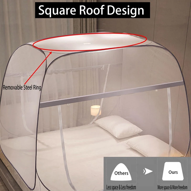 ناموسية المحمولة التخييم خيمة واحدة مزدوجة السرير المظلة للكبار طوي بطابقين شبكة صافي تنفس ناموسية ﻿