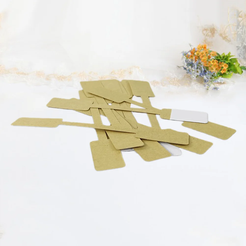 

1Pack 100 Sheets 6Cm Square Kraft Paper Blank Jewelry Price Tags Adhesive Display Labels for Hanging Tags Ring Pricing Stickers