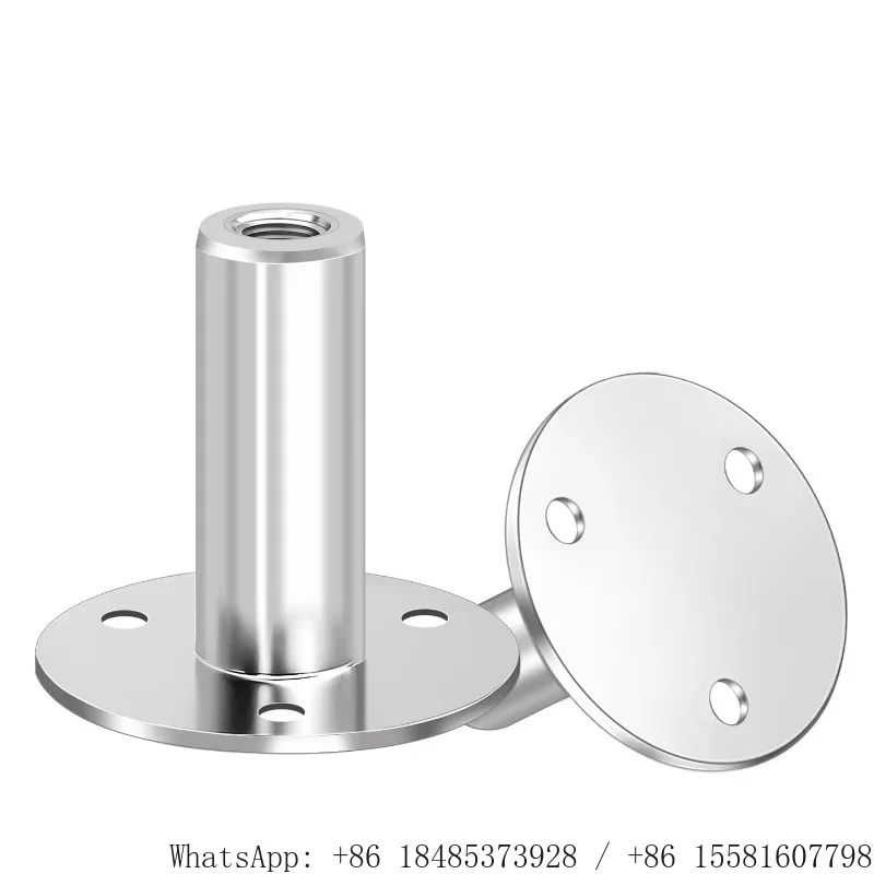 Industrial 304SS Flange Mount Nut Support Base Round Fixing Plate Internal Thread Connector Foot Pad Hardware Fastener M4-M16