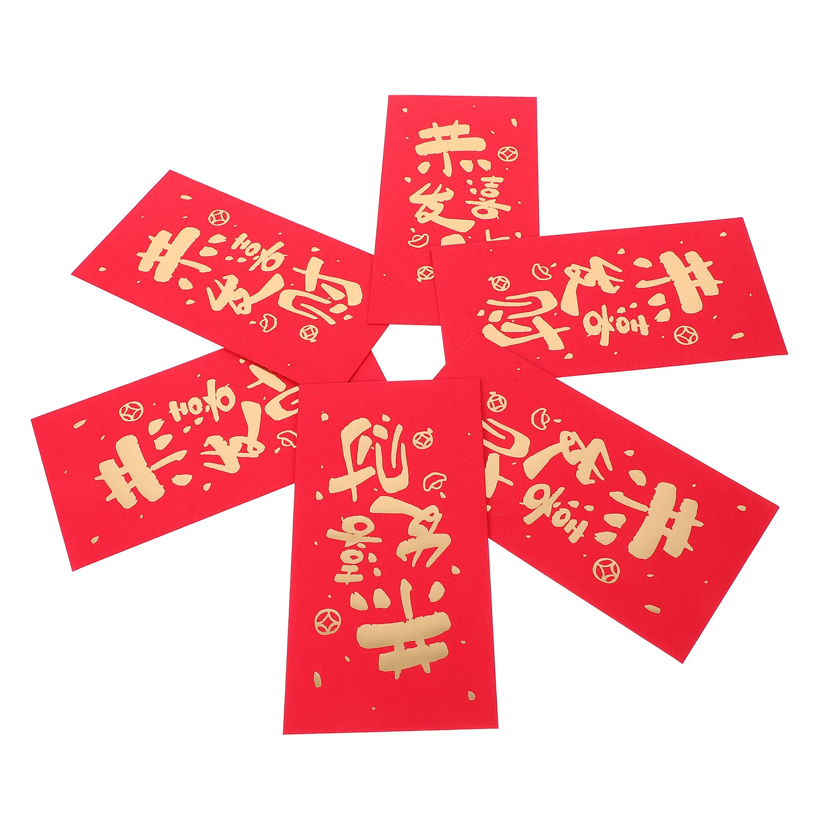 Red Envelopes 6 Pack Chinese Style Lucky Money Pouches for Lunar New Year Weddings Graduation Cash Gifts