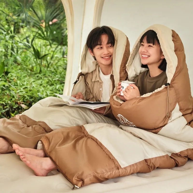 Outdoor Camping Sleeping Bag Portable Folding Overnight Single Travel Washable Envelope Sleeping Bags Outdoor Camping Gears