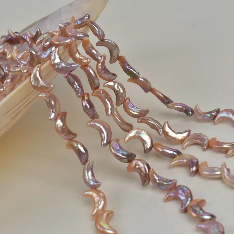 

Candy Color Pearl Natural Freshwater Moon Shaped Pearl 10x16mm For Jewelry Making DIY Bracelet Earrings Necklace Accessory