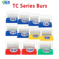 10pcs/box TC Series 1.6mm Shank Dental Diamond Burs Drill FG for High Speed Handpiece Dental Lab Polishing Tools