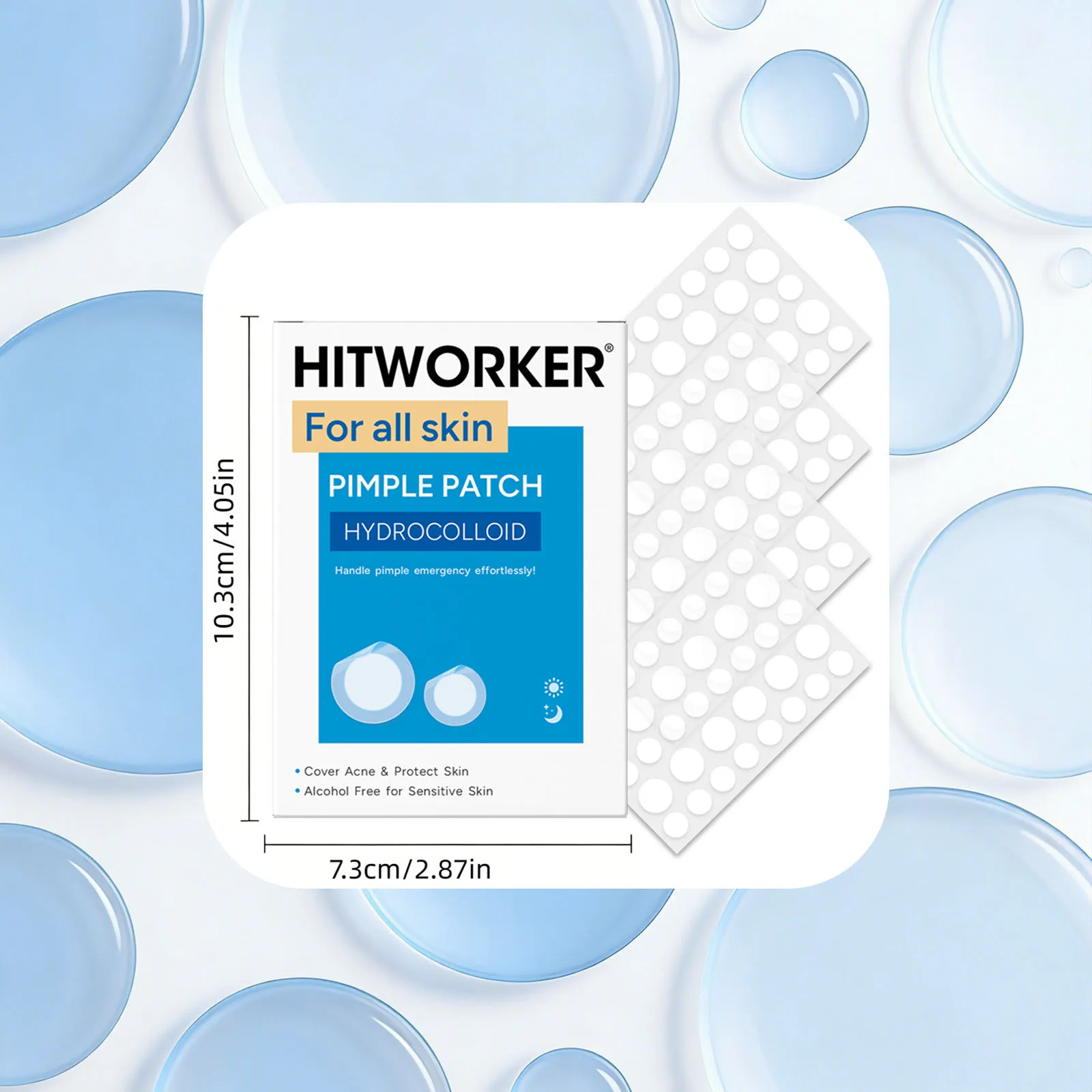 Patches Hidrocoloidais para Acne, Essência de Limpeza Facial, Acessório de Ferramenta, Invisível e à Prova d'Água, Adequado para Todos os Tipos de Pel