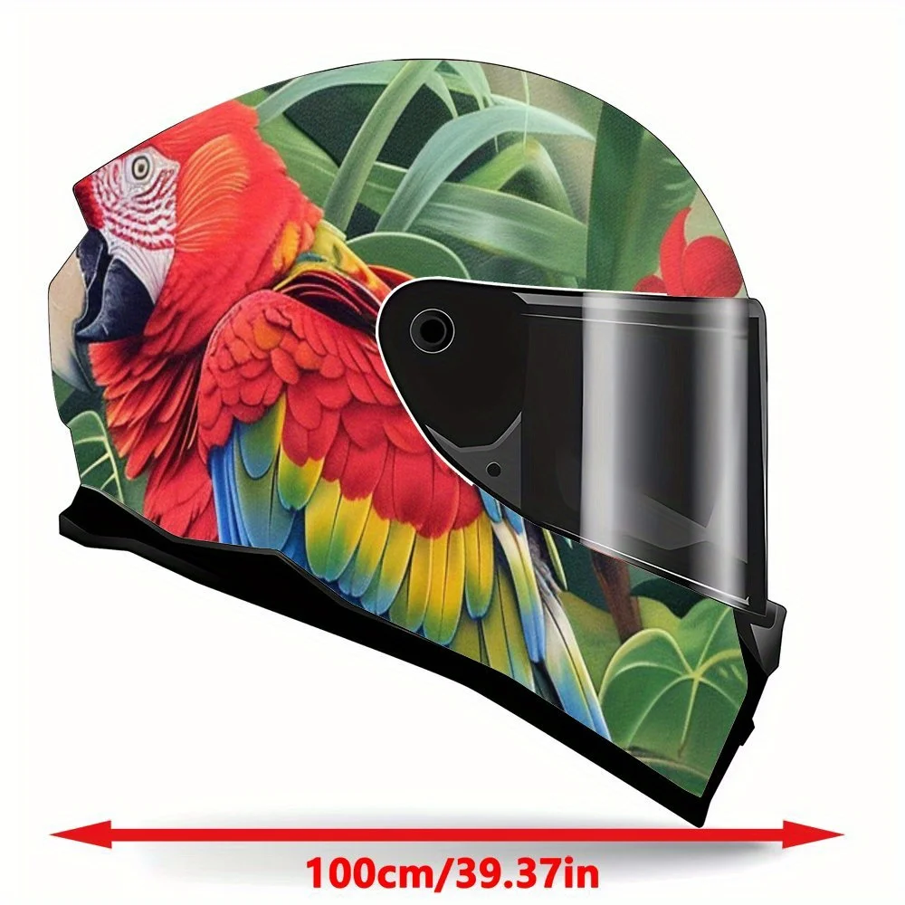 Colorful parrot pattern car vinyl material motorcycle helmet film self-adhesive sticker waterproof and scratch resistant, suitab