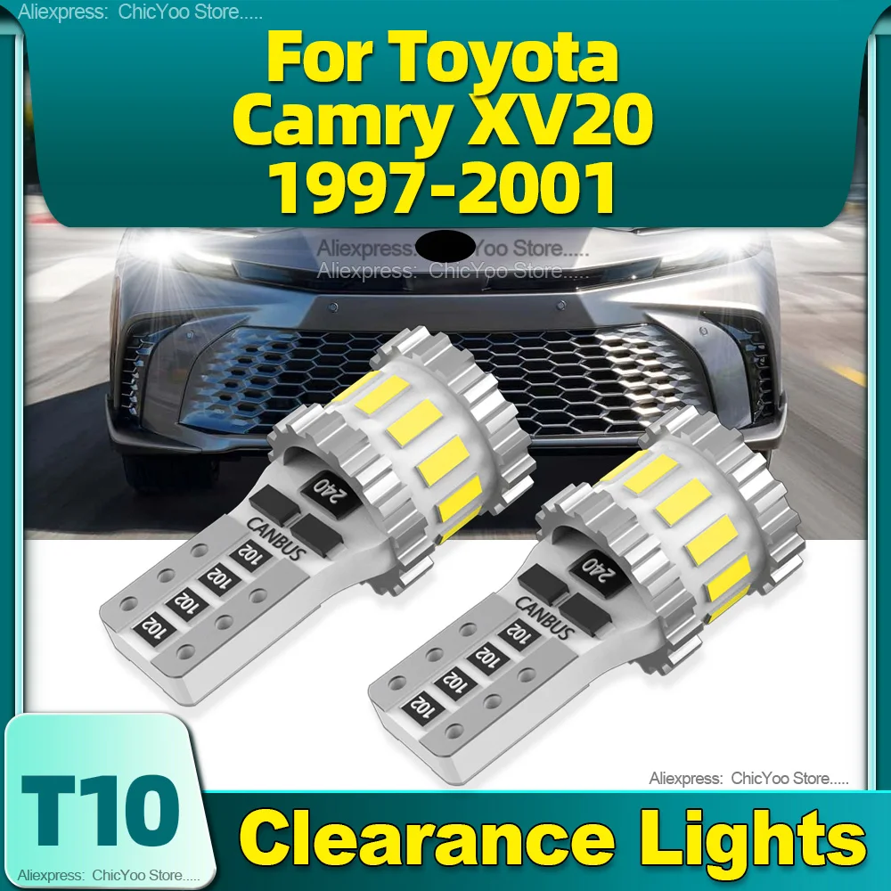 

2Pcs Clearance Lights LED T10 Bulb W5W Canbus 6000K White Car Lamp Plug and Play For Toyota Camry XV20 1997 1998 1999 2000 2001