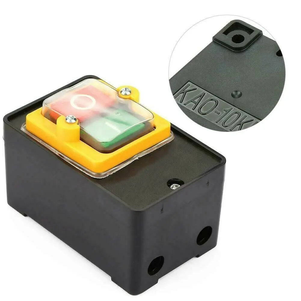 AC220V/380V 10A Switch Waterproof Push Button Switch Push Button ON Self-locking OFF Automatic Reset Electrical Equipment