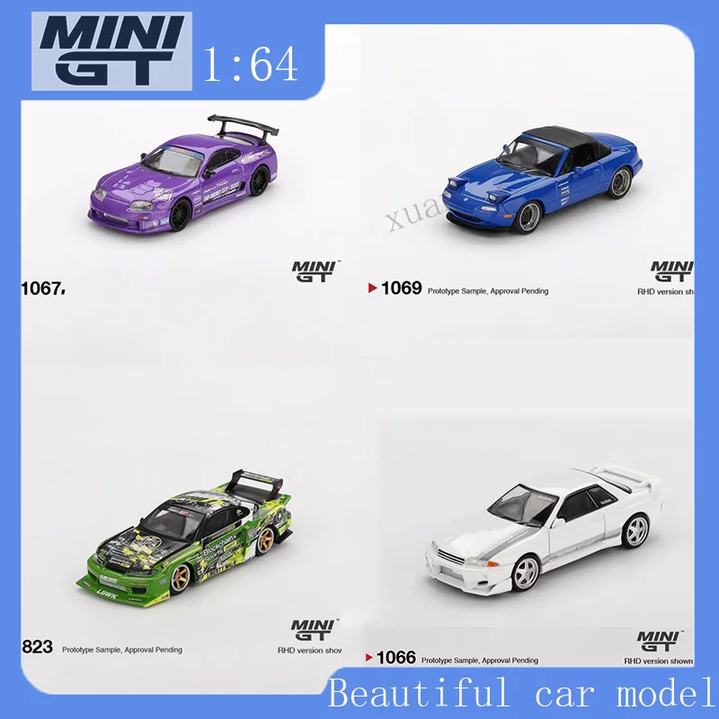 

MINIGT 1:64 Mazda Miata MX-5 NA, Nissan LB-Super Silhouette S15 kyline GT-R R32, Toyota Supra A80, Top Secret GT-300