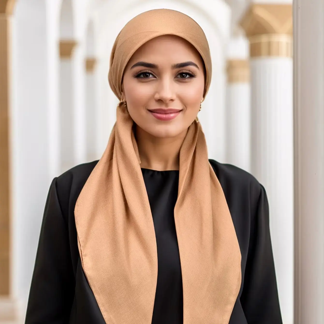 New Cotton Linen Inner Hijab Cap Solid Color for Women Long Elastic Cap Linen Soft Elasticity Head Scarf  Eid Turban 65*23cm