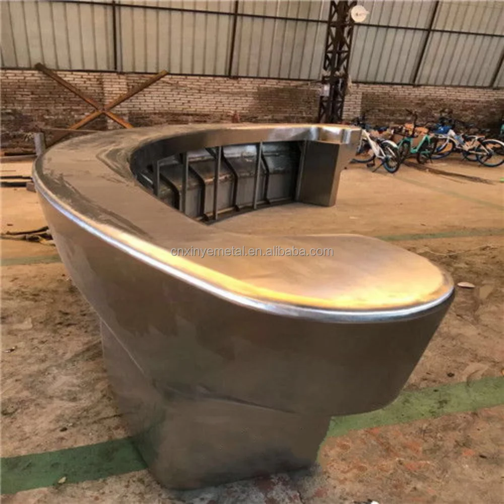

Manufacturers Custom Design Antique Brass Semi Circular Round Metal Reception Desk Stainless Steel Frame Reception Desk Counter