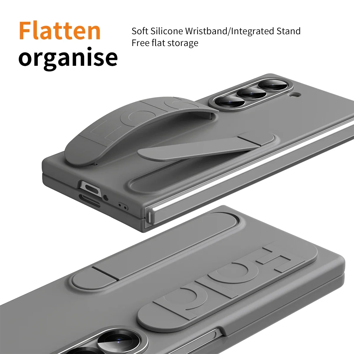 حافظة هاتف أصلية لهاتف سامسونج جالاكسي Z Fold 6 5 4 5G غطاء حماية مع حامل زجاجي فيلم Z Fold6 Fold5 حافظة بمقبض من السيليكون