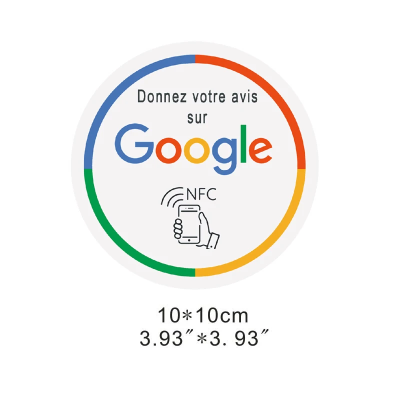 Instagram NFC Plate in French Writing PVC Material Square 10CM with Self-adhesive Backing