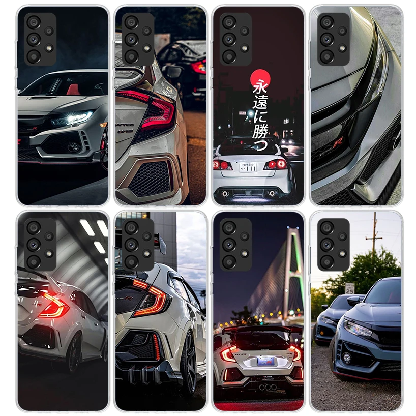 JDM Type R Civic Sport Car Phone Case for Samsung Galaxy A15 A25 A35 A55 A14 A24 A34 A54 A13 A23 A33 A53 A12 A22 A32 A52 A05S A0