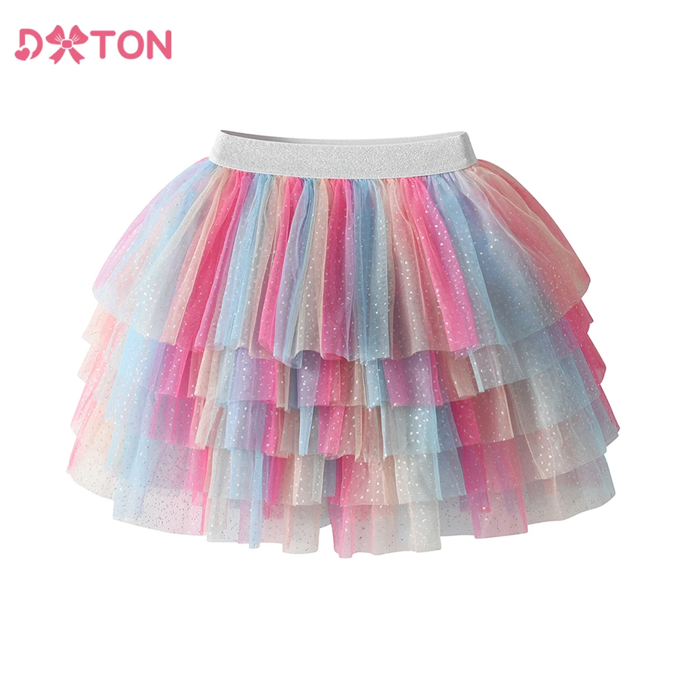 

DXTON Layered Mesh Girls Cake Skirts Children Puffy Ballet Pettiskirt Toddler Birthday Party Mini Skirt Kids Girls Daily Clothes