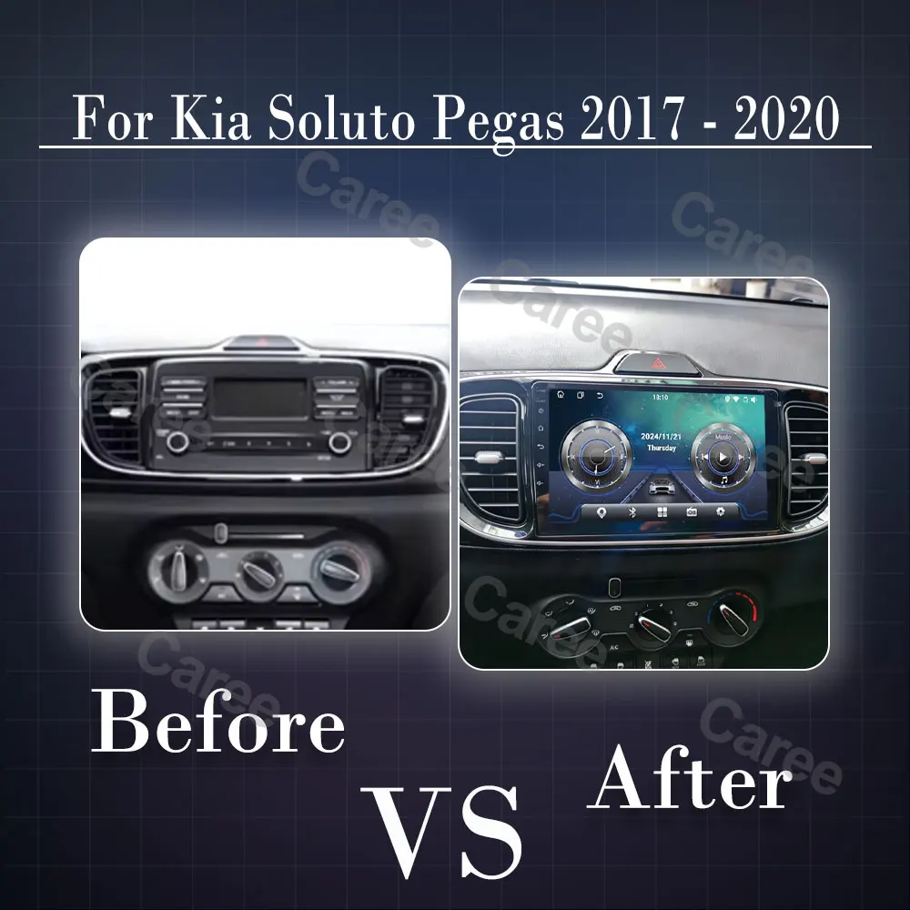 Android Car Radio For Kia Soluto Pegas 2017 - 2020 Multimedia 4G FM RDS WIFI GPS Navigation QLED Stereo Carplay Auto Autoradio