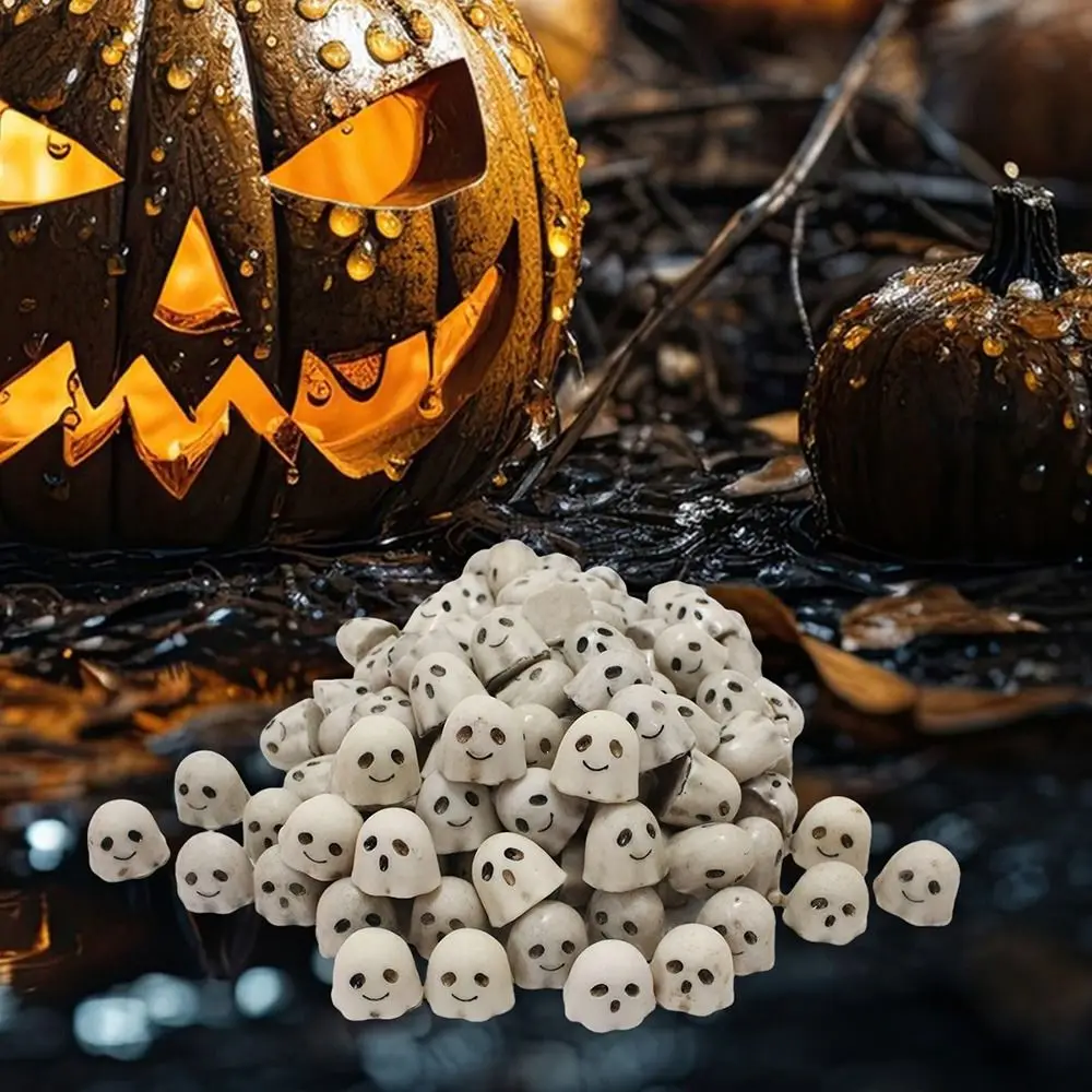 20PCS Resin Halloween Skull Figurine Lightweight White Mini Skull Figurine Micro Landscape Bonsai Ornament