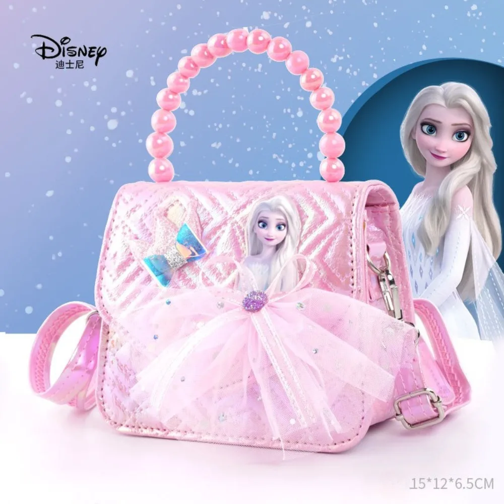 디즈니 겨울왕국 엘사 공주 만화 글리터 크로스바디 백 귀여운 스팽글 핸드백 어린이 유아 소녀 패션 카와이 지갑 클러치 백