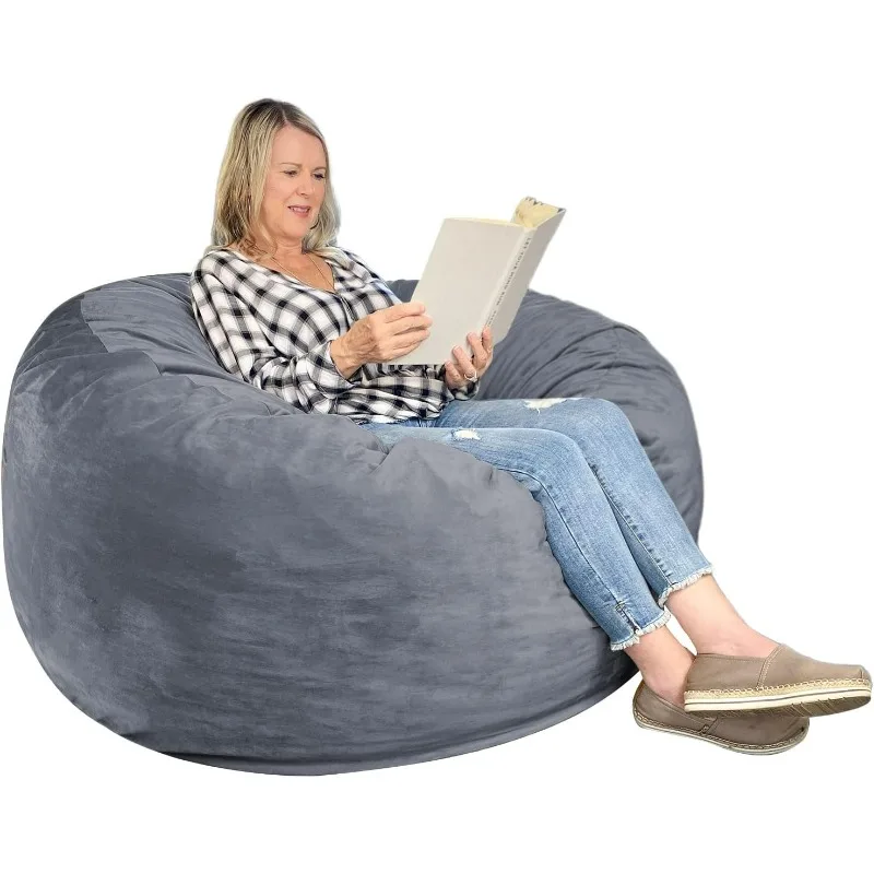 3 Ft Bean Bag Chairs for Adults/Teens with Filling, Medium Bean Bag Sofa with Memory Foam, Furniture Bag with Soft Dutch Velvet