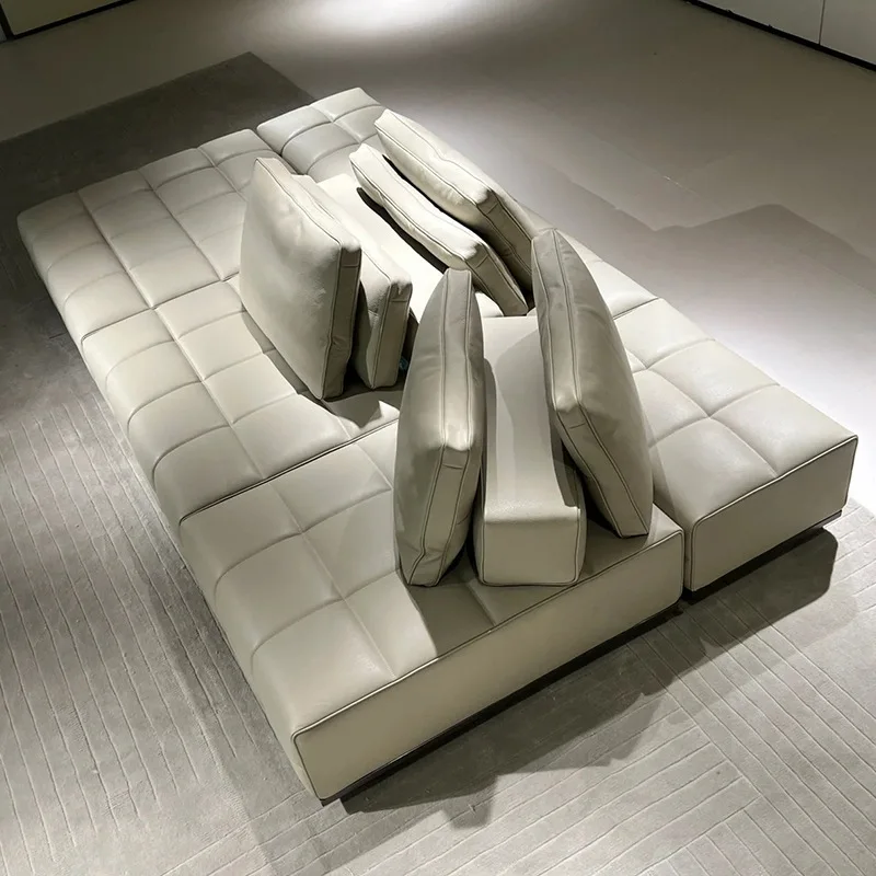 Double-sided sofa, living room, back-to-back island module combination, seated on both sides