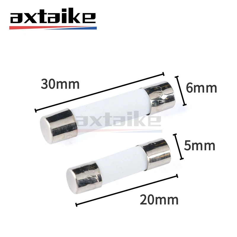 Fusibles en céramique à tube à soufflage rapide, 250V, pipeline Fl\'autorisation, 3A, 3,15 A, 4A, 5A, Snap7A, 8A, 10A, 15A, 20A, 25A, 30A, 5x20,