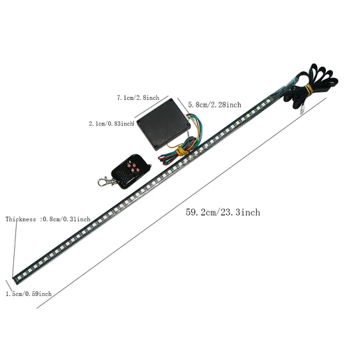 Imagen 2 del producto 1 Juego de accesorios para coche 22 ""7 colores DC 12V 48 LED RGB escáner Flash coche SUV motocicleta estroboscópico Knight Rider Kit PVC Flash Light Str