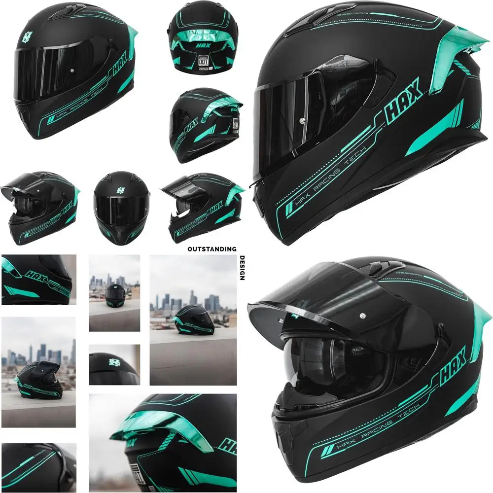 Casco moto integrale con doppia visiera per adulti - Approvato DOT, nero opaco, taglia XL