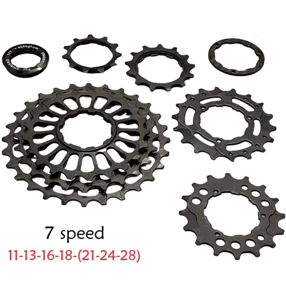 Unionjack integrated cassette 11-13-16-18-21-24-28T for Brompton 7 speed sprocket cline pline tline