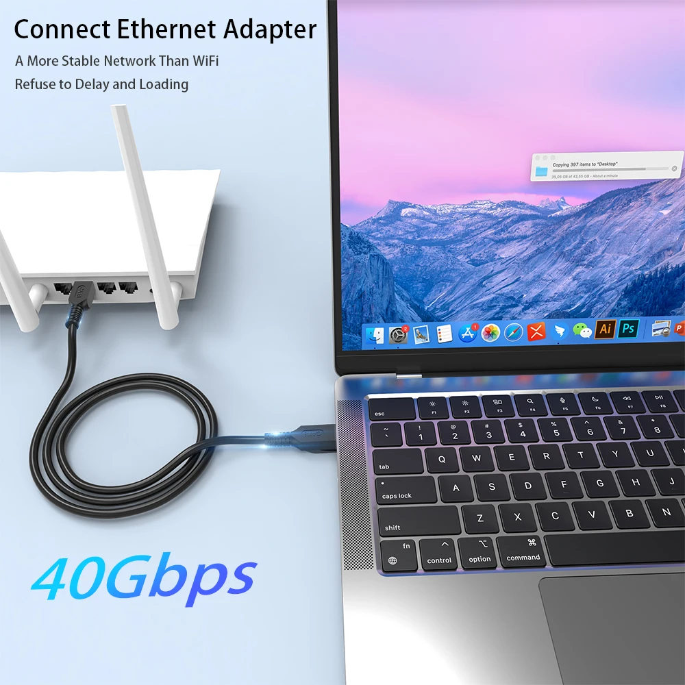 UGOURD Cat8 Ethernet Cable Low Latency SFTP Shielded LAN Patch Cord 40Gbps 2000MHz Gold Plated RJ45 Internet Network Cable POE image 2