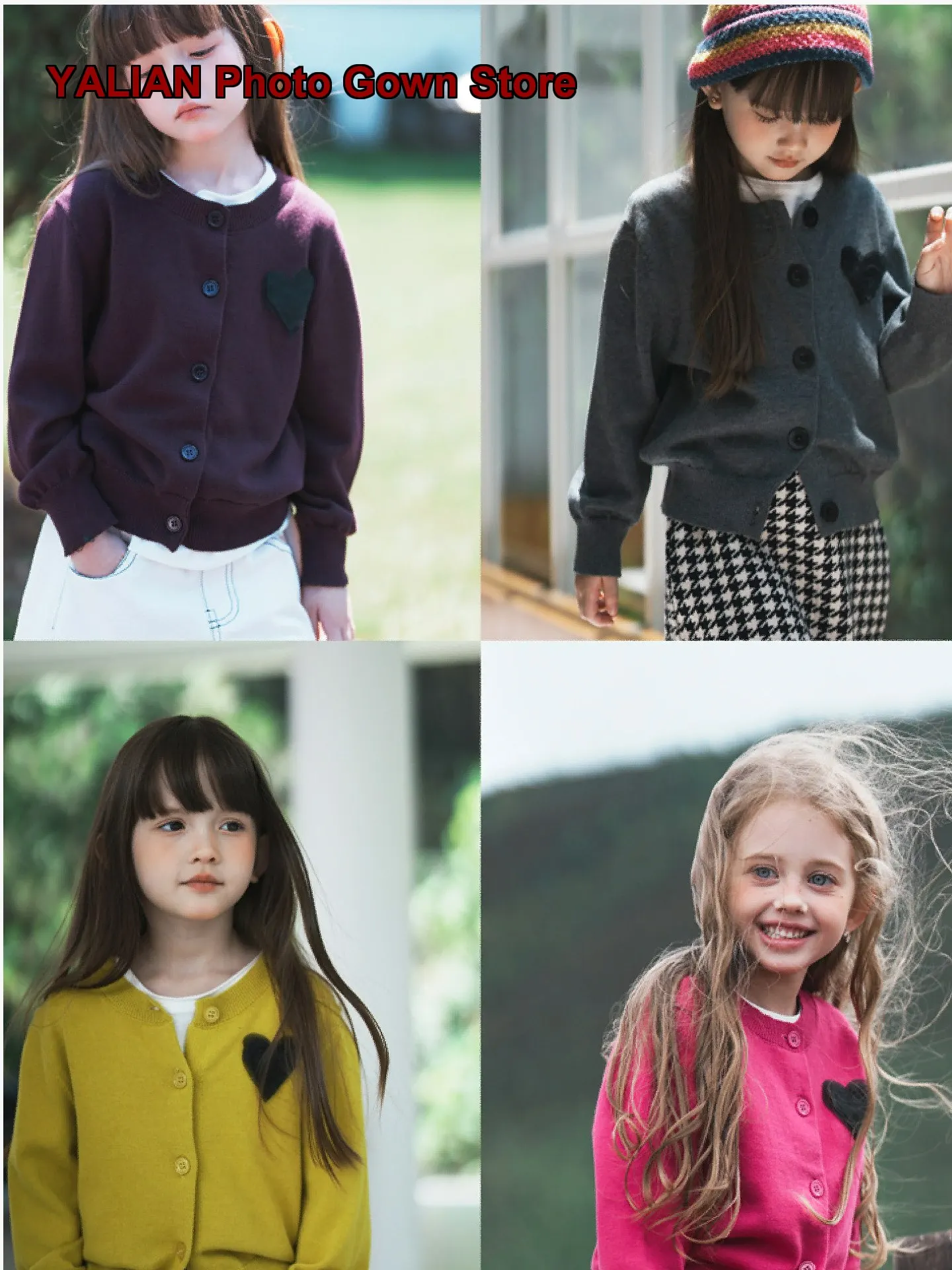 Girls Heart-Shaped Knit Autumn Cardigan Older Kids Stylish Jacket 2026