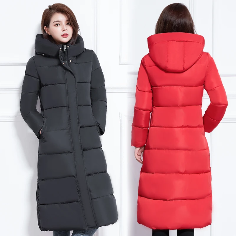 Padded-on women's winter new down medium and long knee-length padded jacket thickened jacket