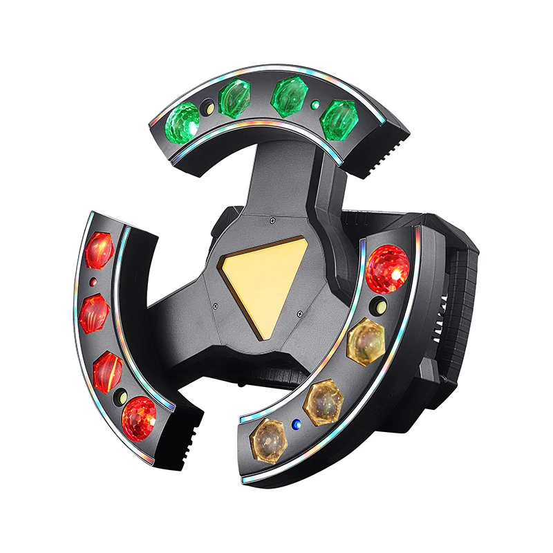 120W Three Wing Phantom LED Laser Strobe Light RGB Laser White Golden Strobe Colorful Soft Strip DMX512 Stage Party Lamp