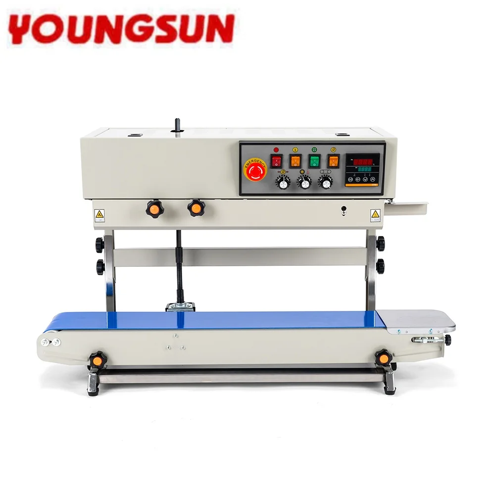 young sun FR-1000 Vertical Semi-automatic Plastic Film Bags Heat Sealing Machine  Ink Print Sealer Machine Wrapping Packer