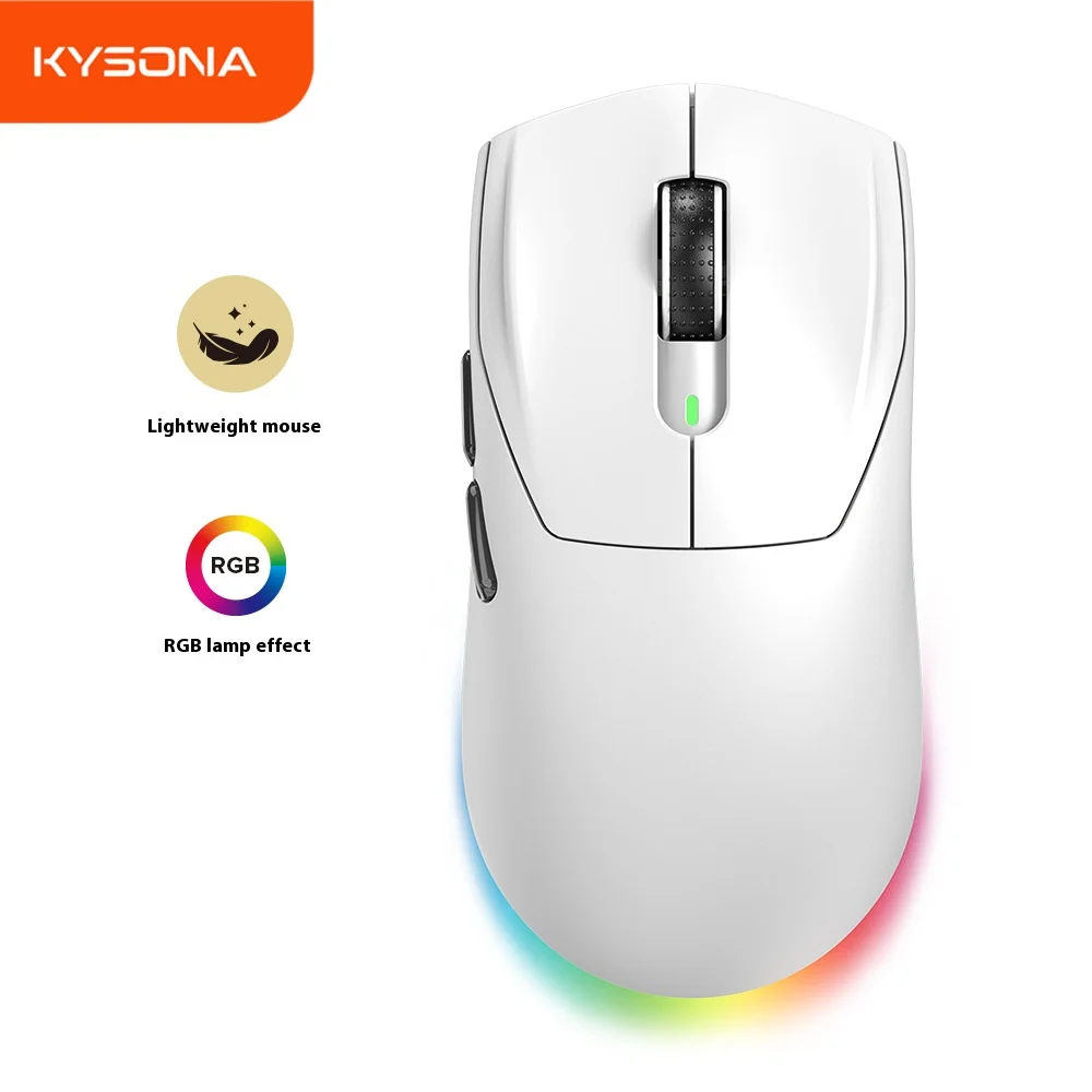 RGB Lightweight Tri-mode 2.4GHz Wireless Mouse 6 Buttons 6 Adjustable 24000DPI Computer Optical Mice for Laptop Office Gaming