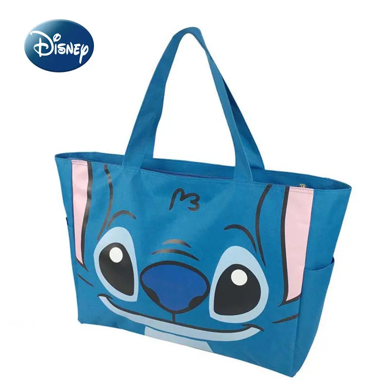 

Disney Stitch New Women's Handbag Cartoon Fashion Travel Bag Large Capacity Multi Functional Shoulder Bag Canvas Waterproof