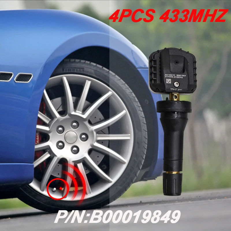 

Комплект из 4 датчиков TPMS B00019849 для контроля давления в шинах для Beijing BJ40 Plus, BJ60, BJ680 2020-2025, 433 МГц