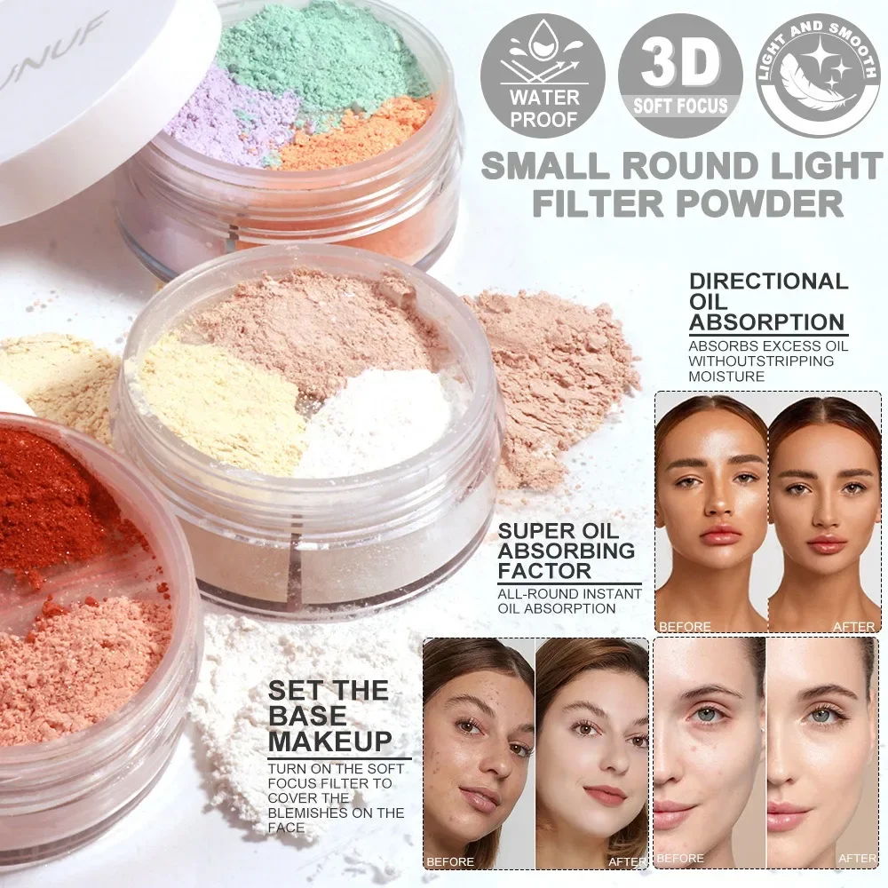 3-Color Matte Makeup Setting Powder Oil-control Concealer Long Lasting Brighten Facial Modify Contour Lightweight Loose Powder