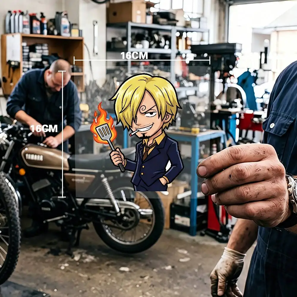 

One Piece Sanji Waterproof Stickers For Decorating Car Windows Motorcycles And Computers.