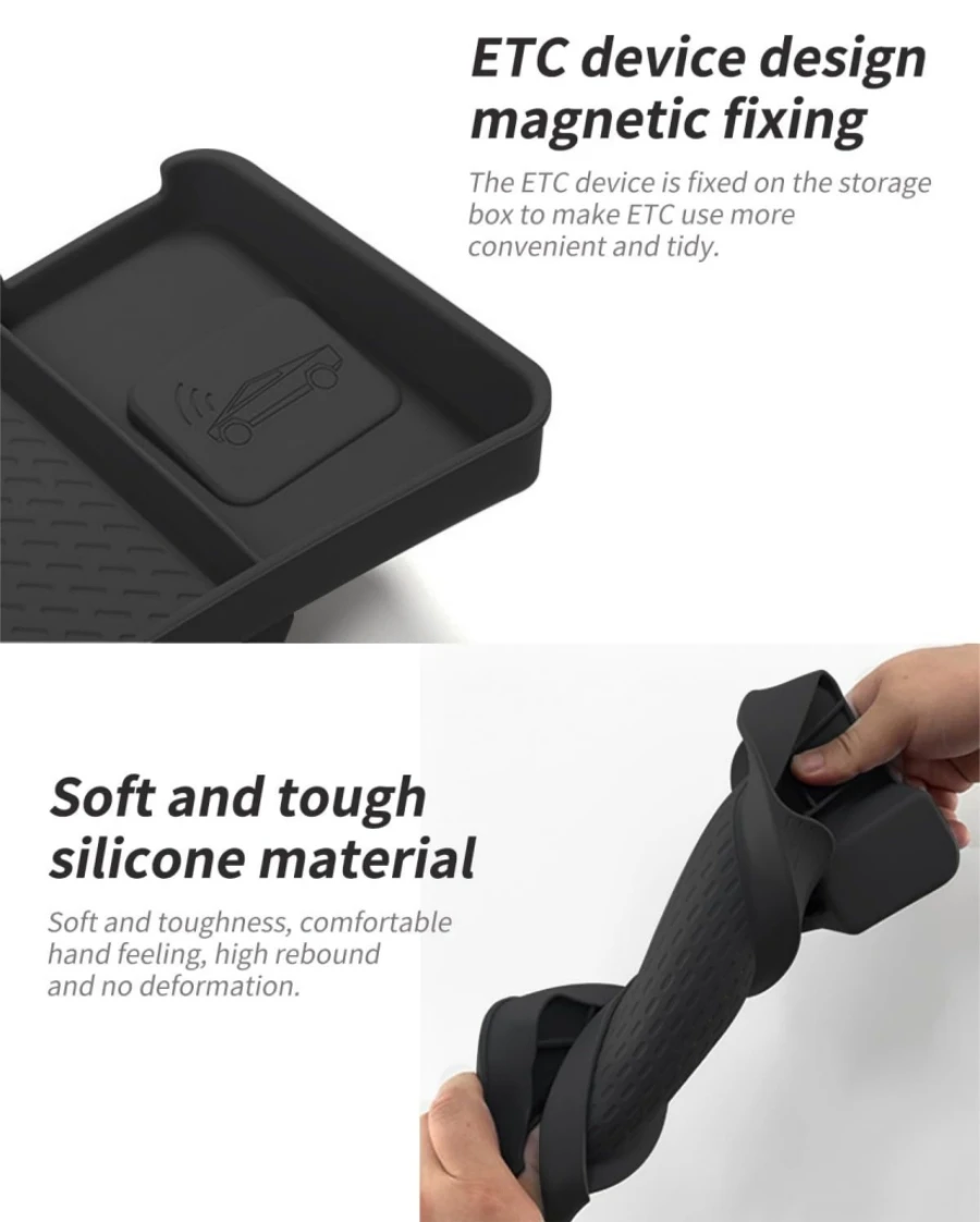For Tesla Model Y Juniper 2025 & Model 3 Highland 24-25 Behind Screen Storage Box Silicone Dashboard Tray Sunglasses Holder