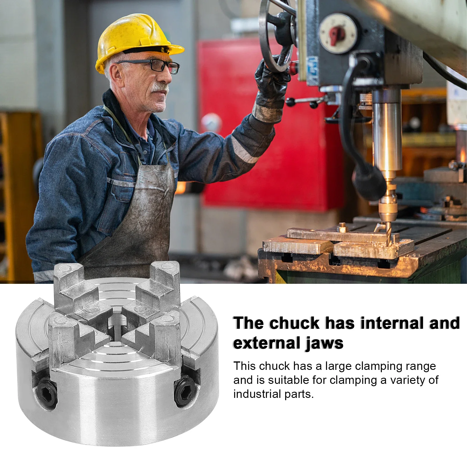 Lathe Chuck 3 Jaws/4 Jaws 3.17mm/5mm/8mm Connecting Rod Manual Self-Centering Mounting Bolt for Grinding Milling Turning Machine