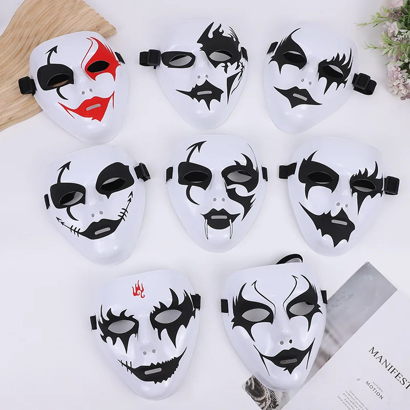 Scary White Blank Face Mask Halloween DIY Masquerade Full Face Mask Dancer Hip-hop Mask Male Costume Mask Face Masks