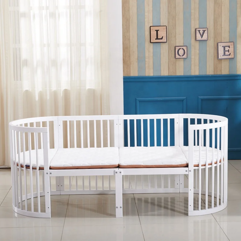 shenglin wood enough space twins baby cot bed crib