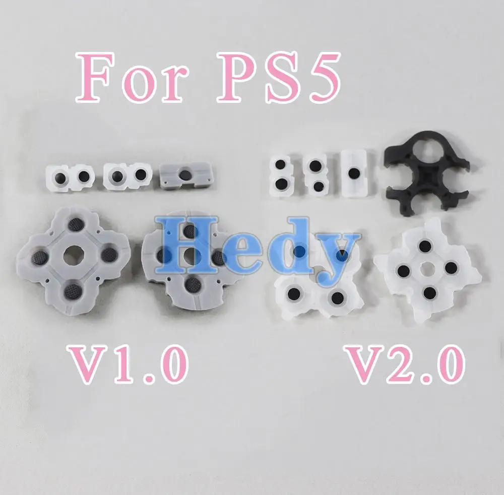 

100sets Soft Rubber Silicone Conductive Rubber For PlayStation 5 PS5 V1 V2 V3 Controller Adhesive Button Pad Keypad Accessories