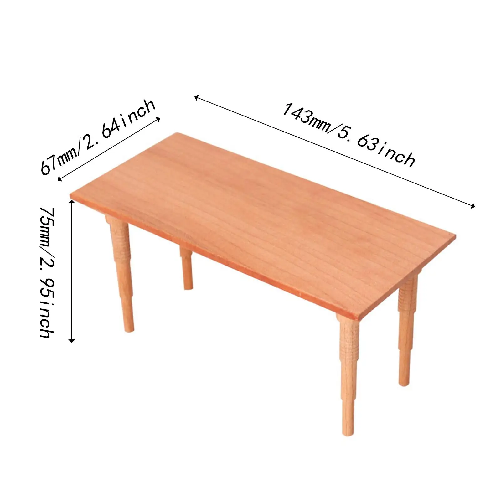 Mesa de madera para casa de muñecas, modelo de mesa para casa de muñecas 1:12 para diseño de jardín de hadas