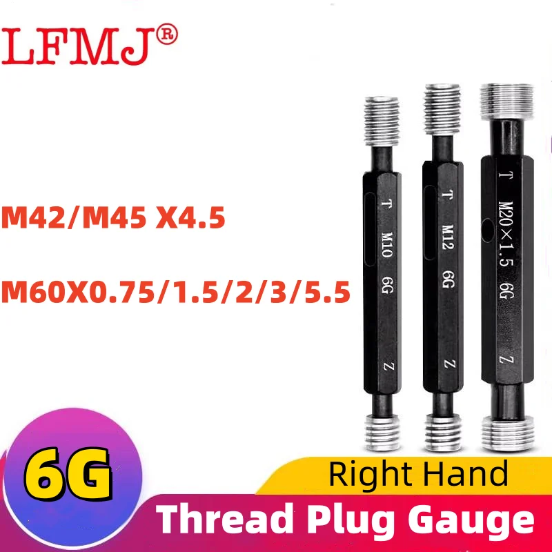 

1PCS 6G M42/M45 X4.5 M60X 1.5 2 3 Steel Mer-cury Gage Metric Fine Teeth Thread Plug Gauge Measure Tool High Quality wholesale