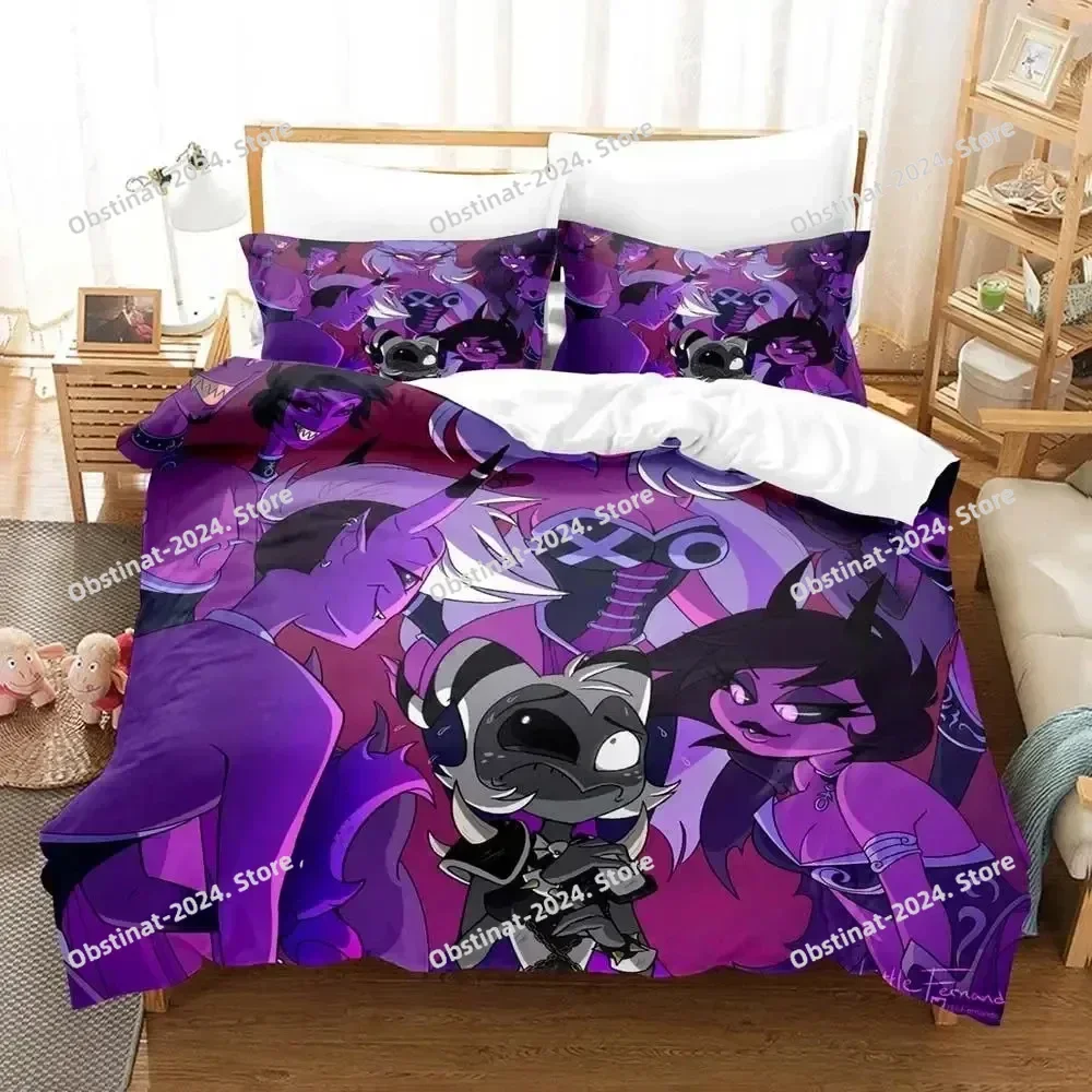 

3d Anime Helluva Blitzo Boss Bedding Set Duvet Cover Full Queen King Size Pillowcase Bed Printed Aldult Kid Bedroom Single Twin
